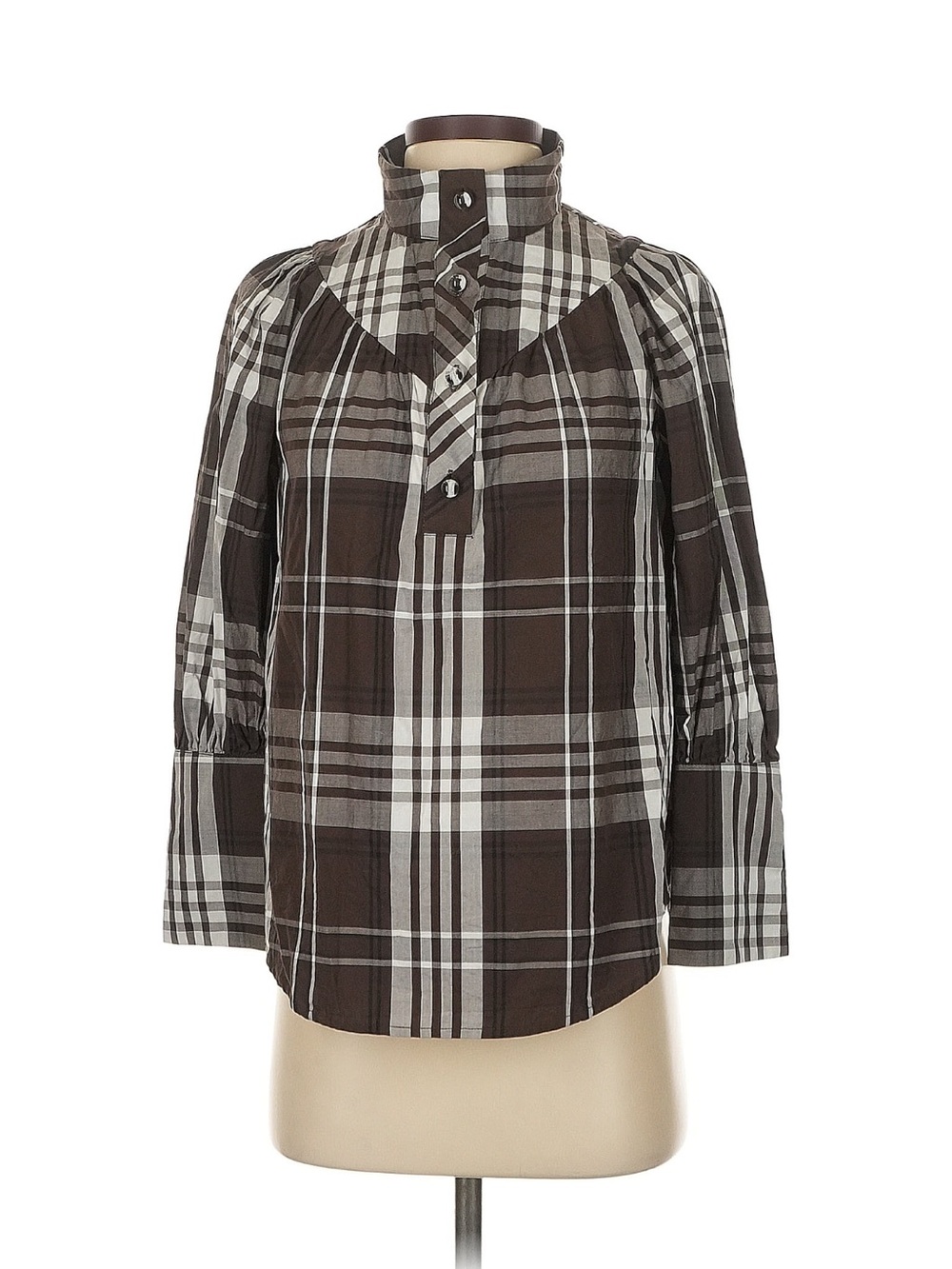 Tuckernuck EUC Maggie Margot stand color plaid blouse XS